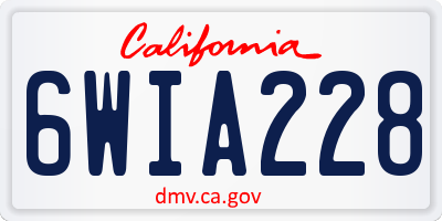 CA license plate 6WIA228