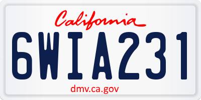 CA license plate 6WIA231