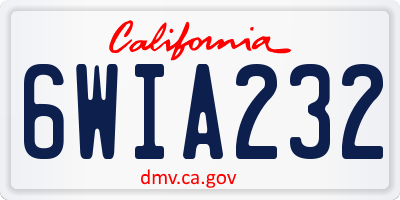 CA license plate 6WIA232