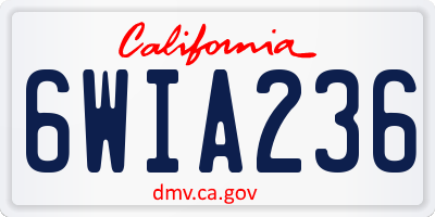 CA license plate 6WIA236
