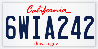 CA license plate 6WIA242