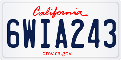 CA license plate 6WIA243