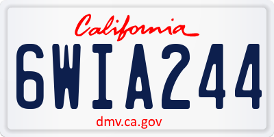 CA license plate 6WIA244