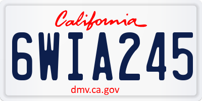 CA license plate 6WIA245