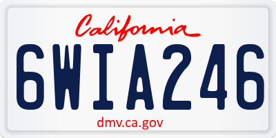 CA license plate 6WIA246