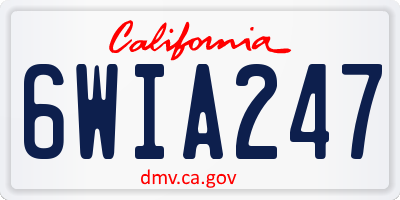 CA license plate 6WIA247