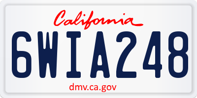 CA license plate 6WIA248