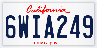 CA license plate 6WIA249