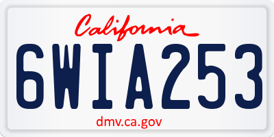 CA license plate 6WIA253