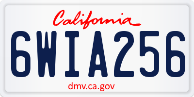 CA license plate 6WIA256