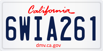 CA license plate 6WIA261