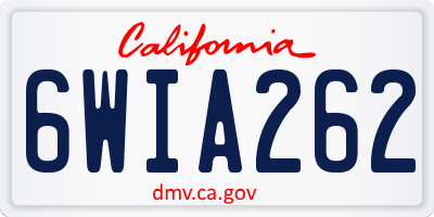CA license plate 6WIA262