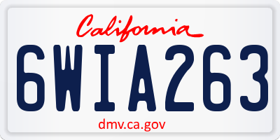 CA license plate 6WIA263