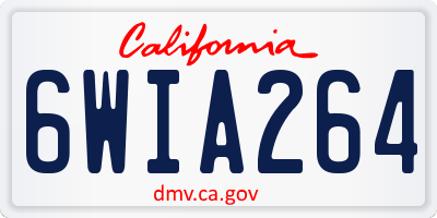 CA license plate 6WIA264