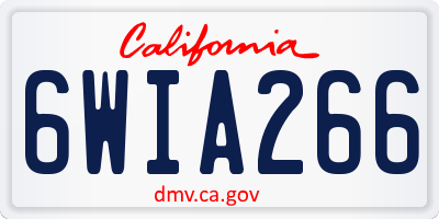 CA license plate 6WIA266