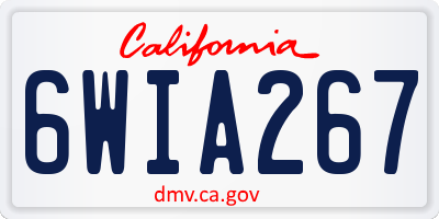 CA license plate 6WIA267