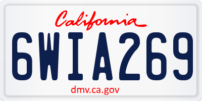 CA license plate 6WIA269