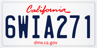 CA license plate 6WIA271
