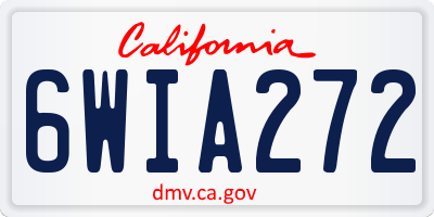 CA license plate 6WIA272