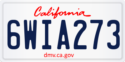CA license plate 6WIA273