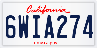 CA license plate 6WIA274