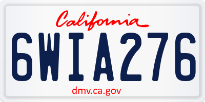 CA license plate 6WIA276