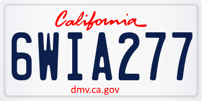 CA license plate 6WIA277