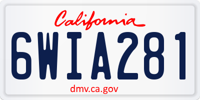 CA license plate 6WIA281