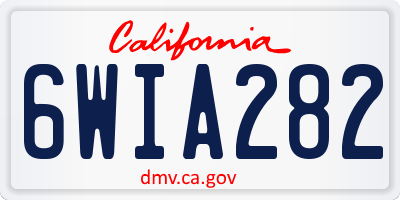 CA license plate 6WIA282