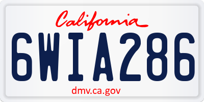 CA license plate 6WIA286