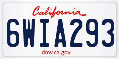 CA license plate 6WIA293