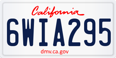 CA license plate 6WIA295
