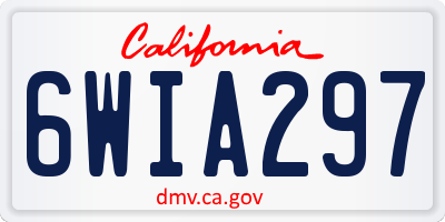 CA license plate 6WIA297