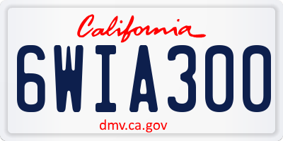 CA license plate 6WIA300