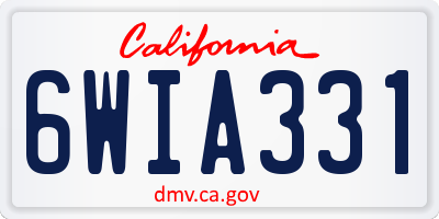 CA license plate 6WIA331