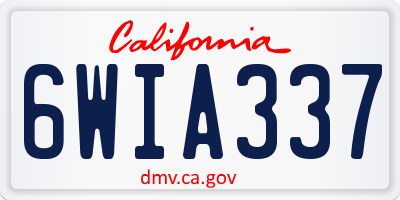 CA license plate 6WIA337