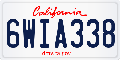 CA license plate 6WIA338