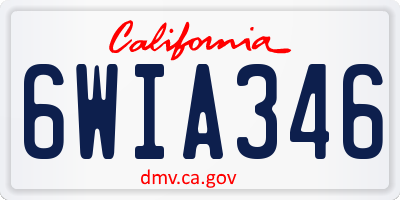 CA license plate 6WIA346