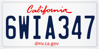 CA license plate 6WIA347
