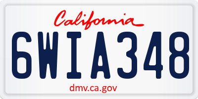 CA license plate 6WIA348