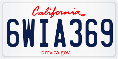 CA license plate 6WIA369