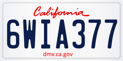 CA license plate 6WIA377