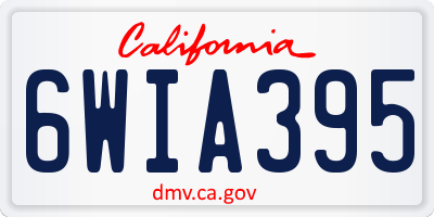 CA license plate 6WIA395