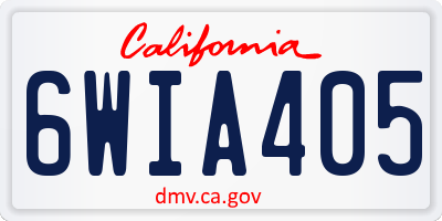 CA license plate 6WIA405