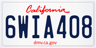CA license plate 6WIA408