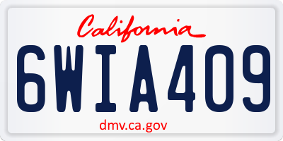 CA license plate 6WIA409