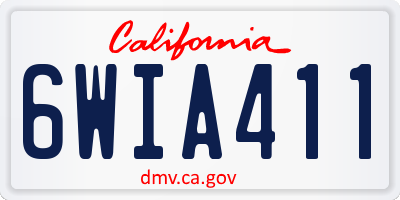 CA license plate 6WIA411