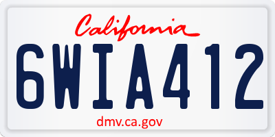 CA license plate 6WIA412