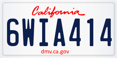 CA license plate 6WIA414