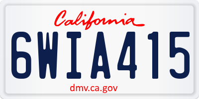 CA license plate 6WIA415